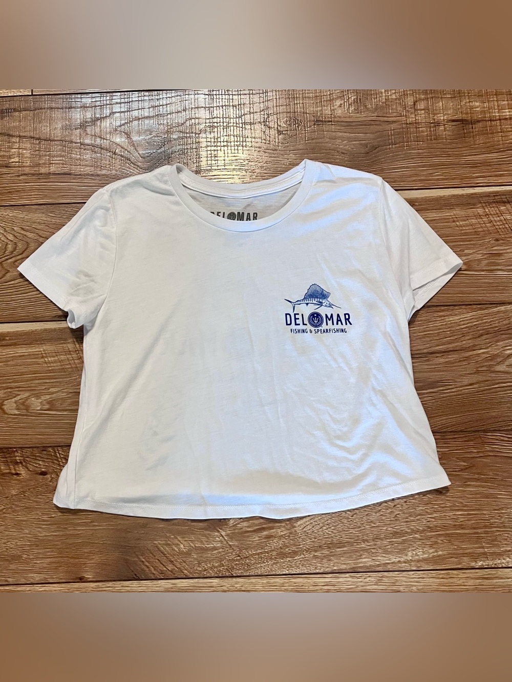 Del Mar White Graphic Cropped Tee
